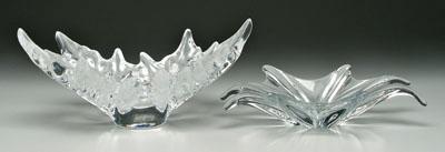 Appraisal: Two bowls Lalique and Baccarat one with frosted leaf decoration