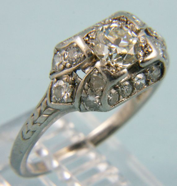 Appraisal: Ladies 's platinum and diamond ring ct center stone size