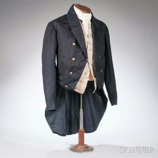 Appraisal: Wedding Frock Coat Waistcoat and Cravat Belonging to Rufus Erastus