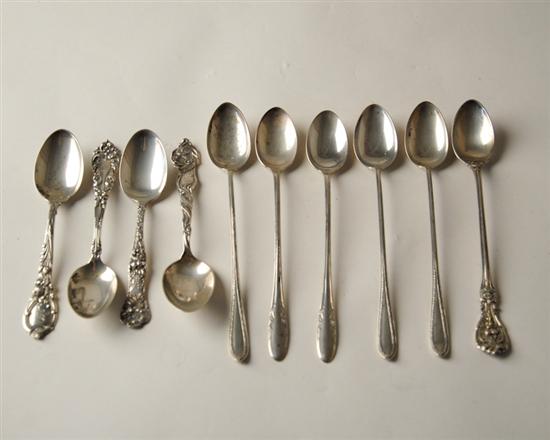 Appraisal: Ten Pieces of Sterling Flatware to Include three iced tea