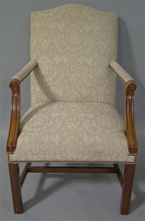 Appraisal: CHIPPENDALE STYLE MAHOGANY ARMCHAIR h in Provenance ANTIQUE CONTEMPORARY LEASING