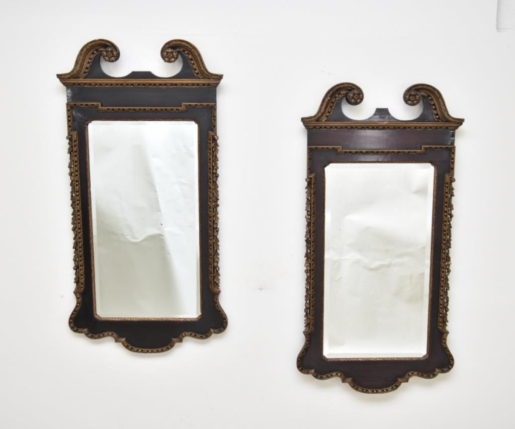 Appraisal: Pair of large mahogany and gilt Chippendale style wall mirrors