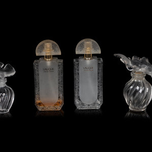 Appraisal: Four Lalique Perfume Bottles Second Half th Century including L'Air