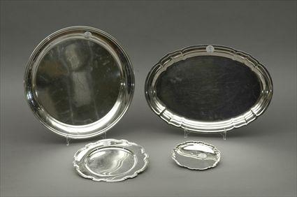 Appraisal: Sterling Silver Oval Reed Barton Tray together with Two Small