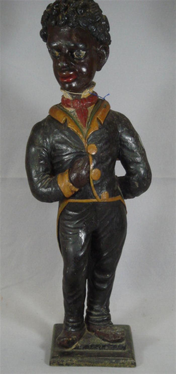 Appraisal: Carved and painted figure of a young African-American dandy th