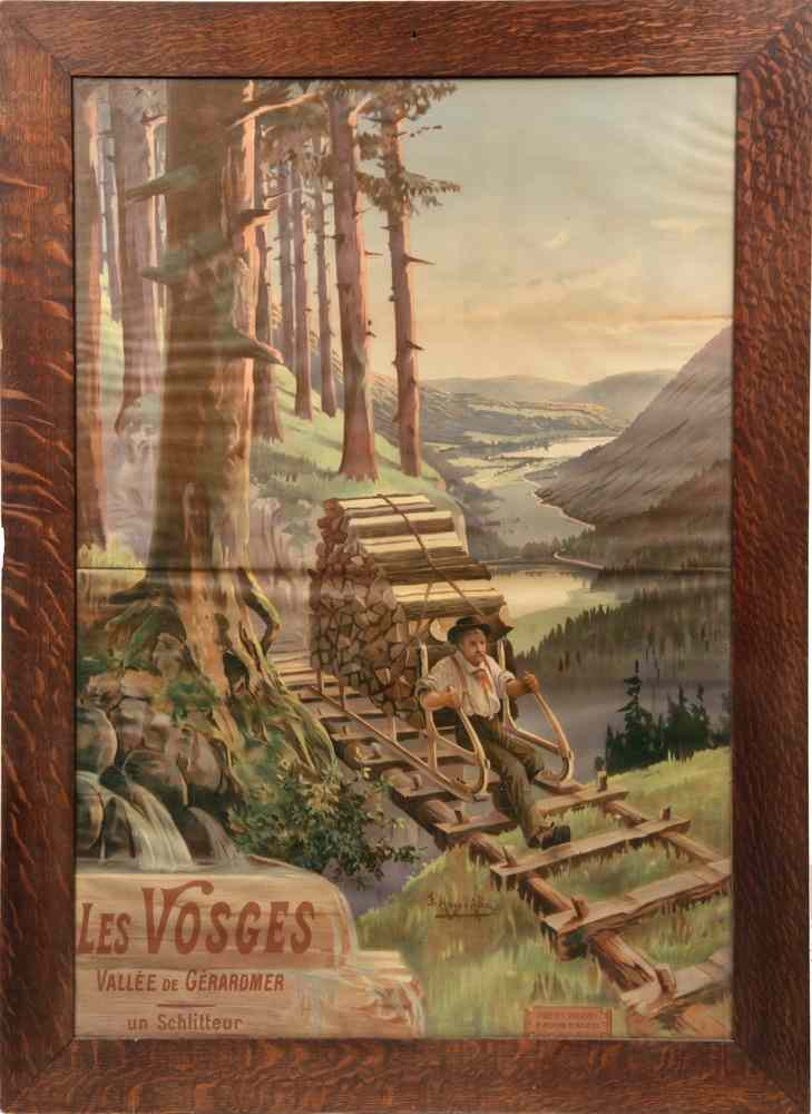 Appraisal: ADVERTISING POSTER - Circa Chromolitho Poster 'Les Vosges Vall e