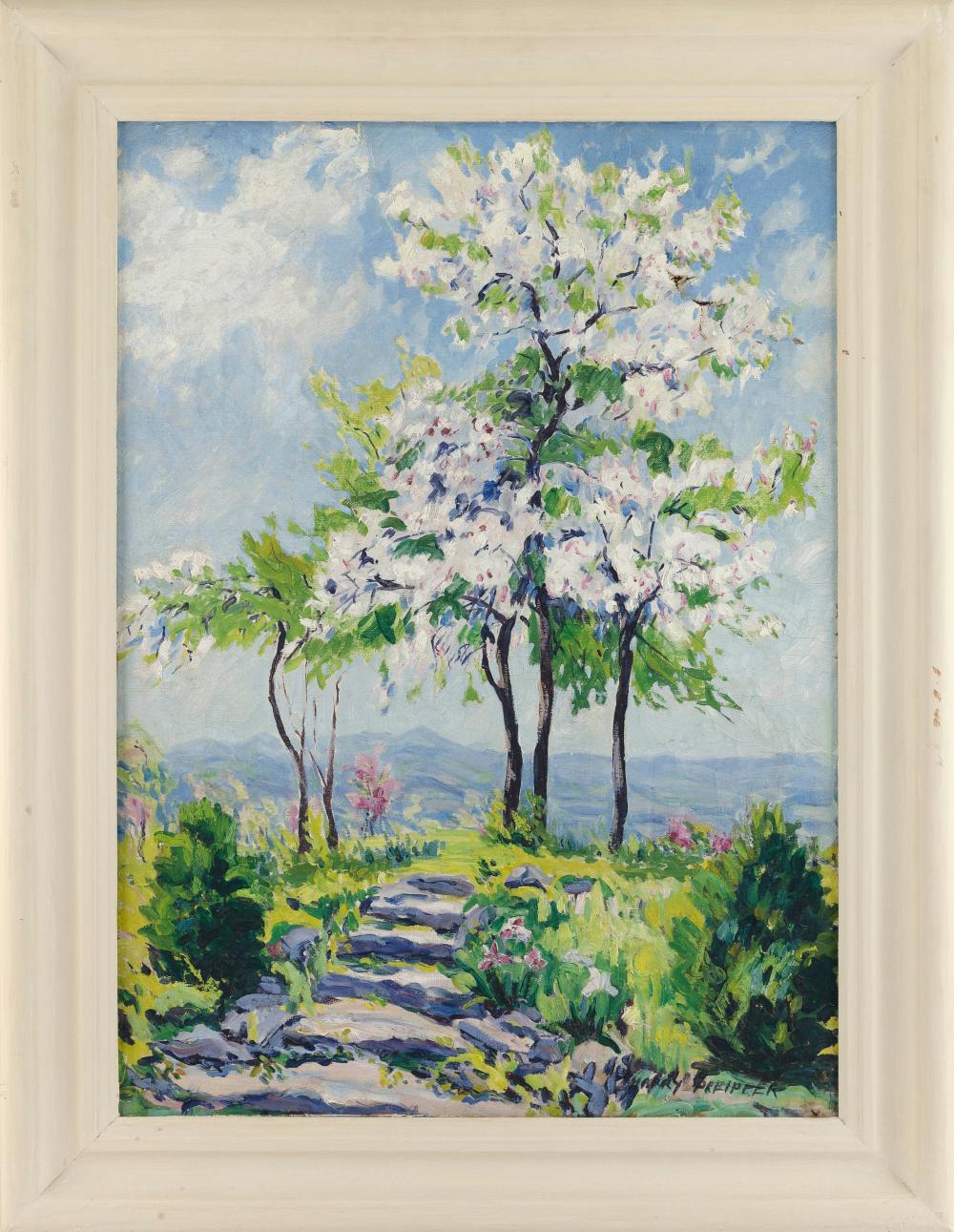 Appraisal: HEINRICH HERMAN R HARRY PFEIFFER MASSACHUSETTS FLORIDA - BLOOMING TREES