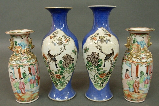 Appraisal: - Pair of Rose Medallion vases c and a pair