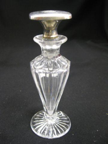 Appraisal: Sterling Cut Glass Perfume Bottle deco era tall excellent