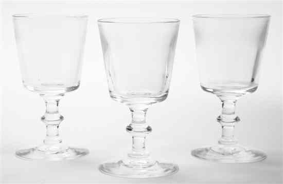 Appraisal: A Set of Nine Steuben Glasses each having a baluster