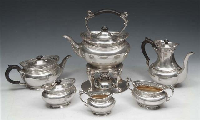 Appraisal: A SIX PIECE SILVER TEA SET consisting of an oval