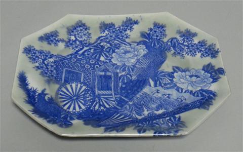 Appraisal: BLUE AND WHITE CELADON GROUND PLATTER Of European shape of