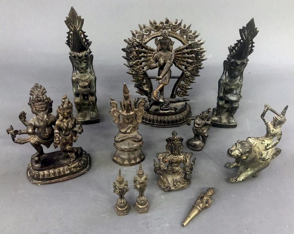 Appraisal: Eleven Indian Bronze Figures Eleven Indian bronze figures to include