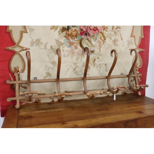 Appraisal: Antique French bentwood multi hook coat rack approx cm H