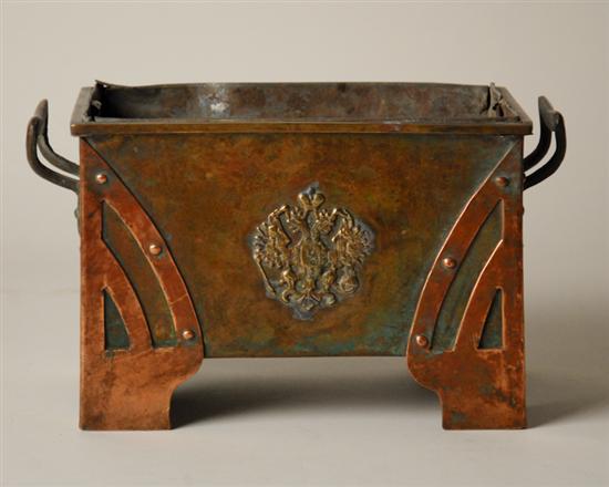 Appraisal: An Arts Crafts Planter possibly Russian copper and brass zinc