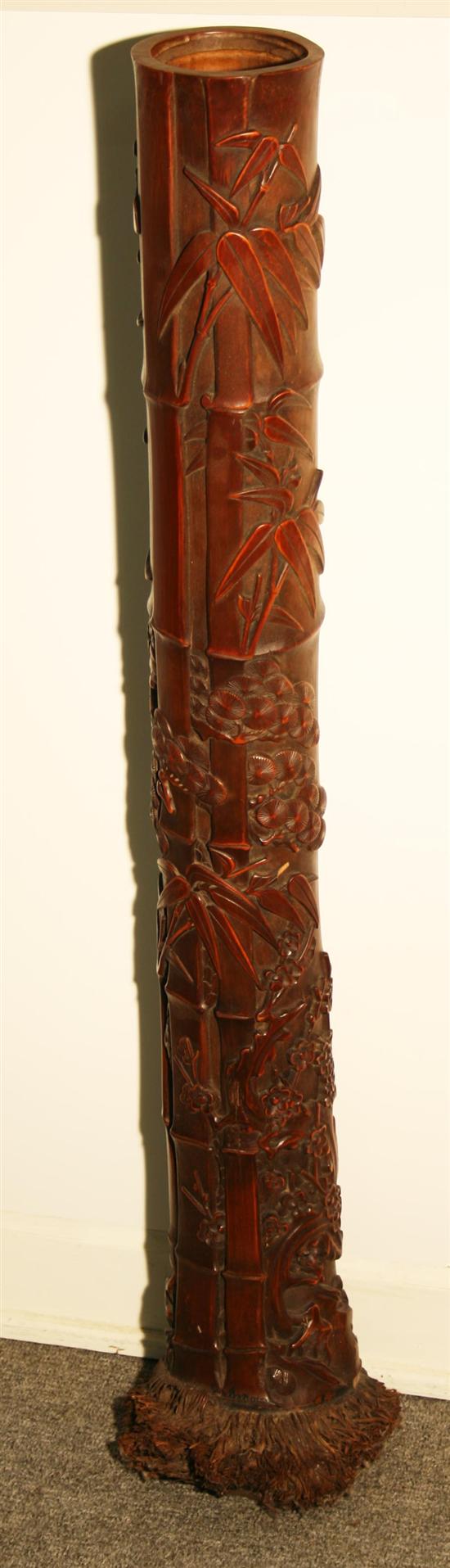 Appraisal: Carved bamboo sculpture