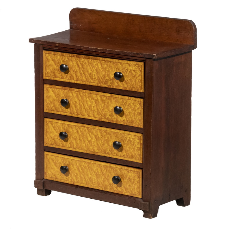 Appraisal: FOUR-DRAWER CHILD'S CHEST th c Diminutive Rock Maple Chest of