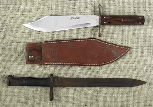 Appraisal: Kabar bowie knife together with a German bayonet