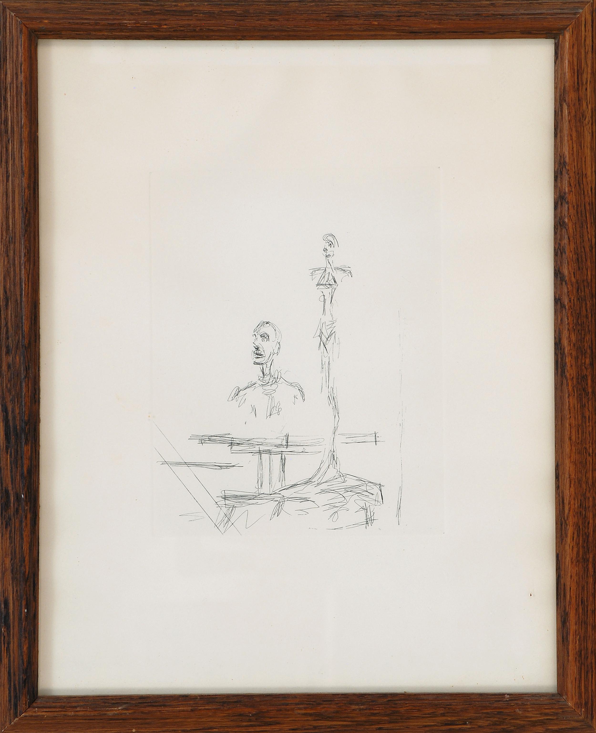 Appraisal: FRAMED PRINT ALBERTO GIACOMETTI Swiss - The Search Depicting a