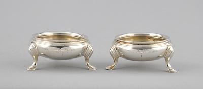 Appraisal: A Pair of Tiffany Sterling Silver Salt Cellars Each monogrammed