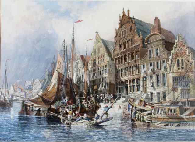 Appraisal: HENRY VALTER fl - Guild of the Mariners Ghent Quai