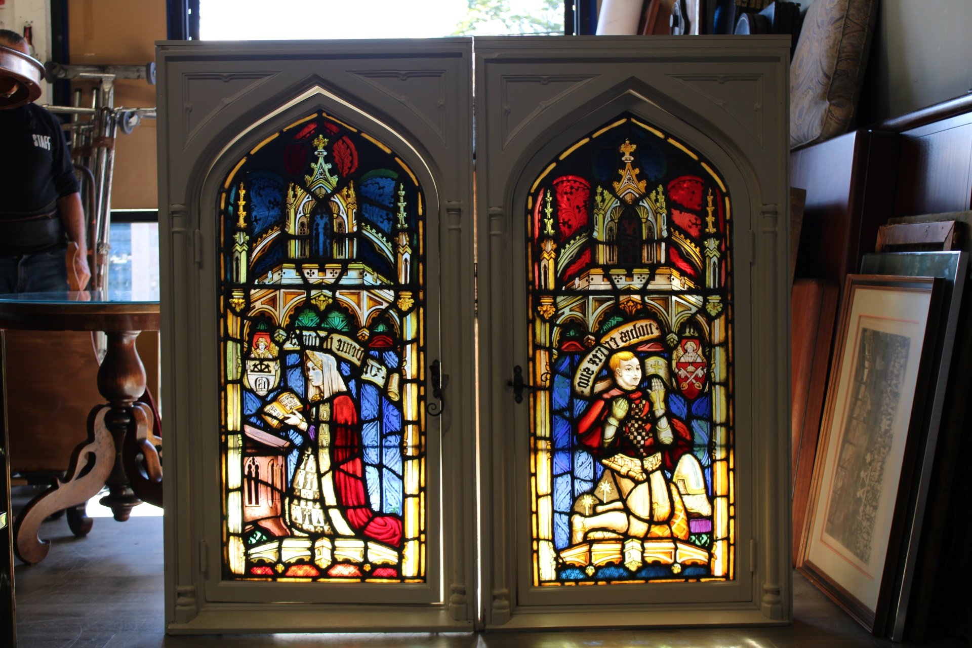 Appraisal: Pair of Stained Glass Windows From a Rye NY estate