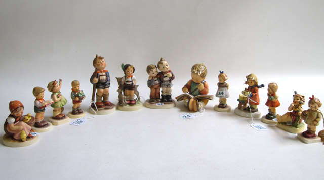 Appraisal: THIRTEEN HUMMEL FIGURINES with date marks from to present Titles