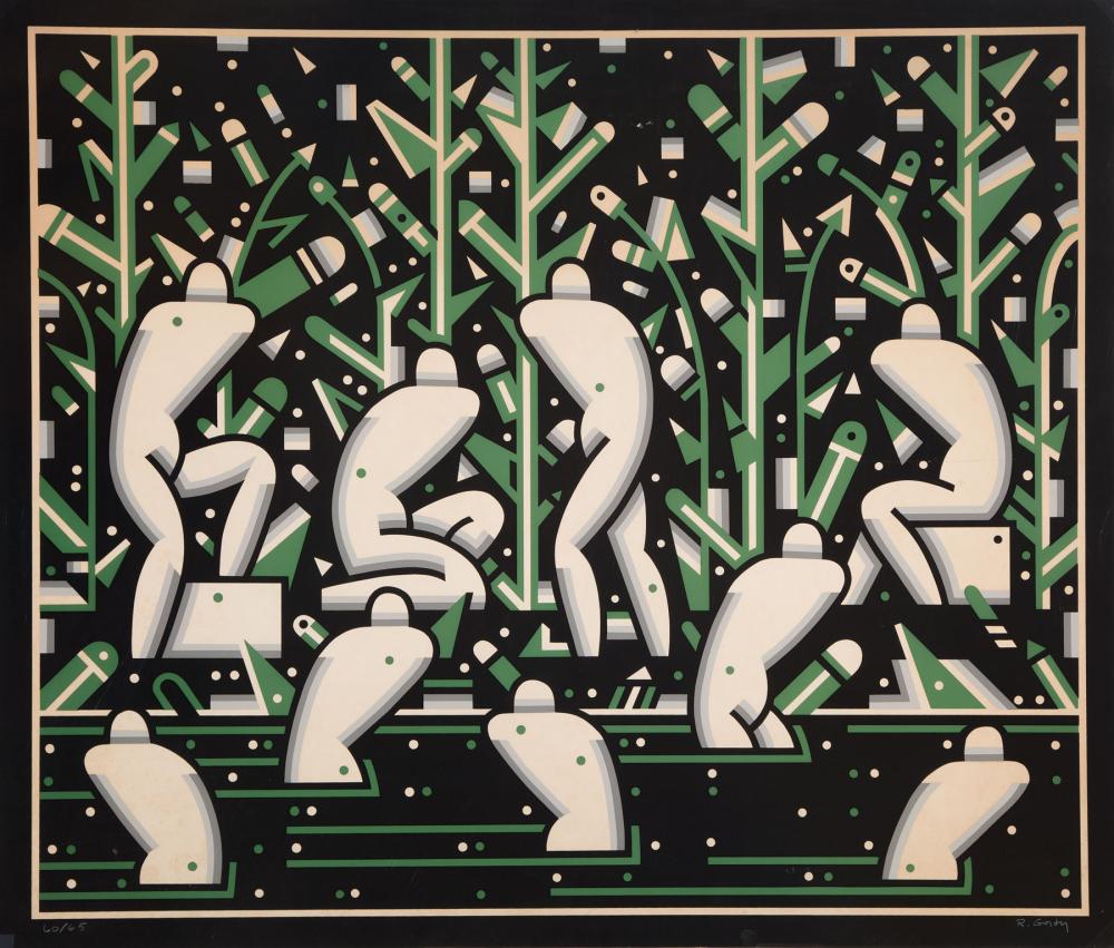 Appraisal: Robert Gordy American Louisiana - River Bathers silkscreen on paper