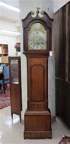 Appraisal: GEORGIAN OAK TALL CASE FLOOR CLOCK John Stokes St Ives