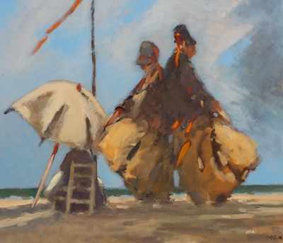 Appraisal: Frederick Hale McDuff American - Figures on a beach Oil