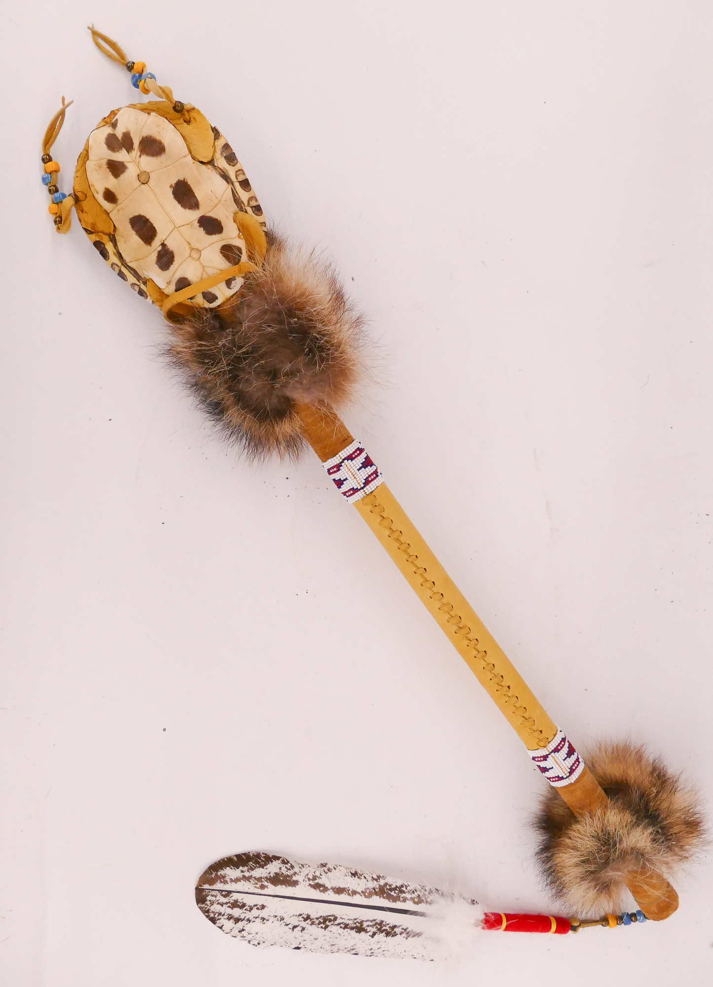 Appraisal: Native Style Beaded Dance Rattle- ''