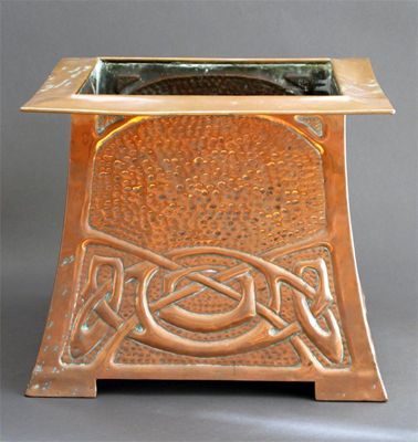 Appraisal: A Scottish copper jardiniere by Margaret Gilmour flaring square section