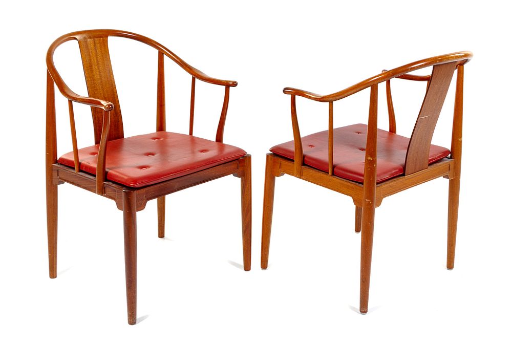 Appraisal: Hans Wegner Danish - Pair of China Armchairs c Fritz