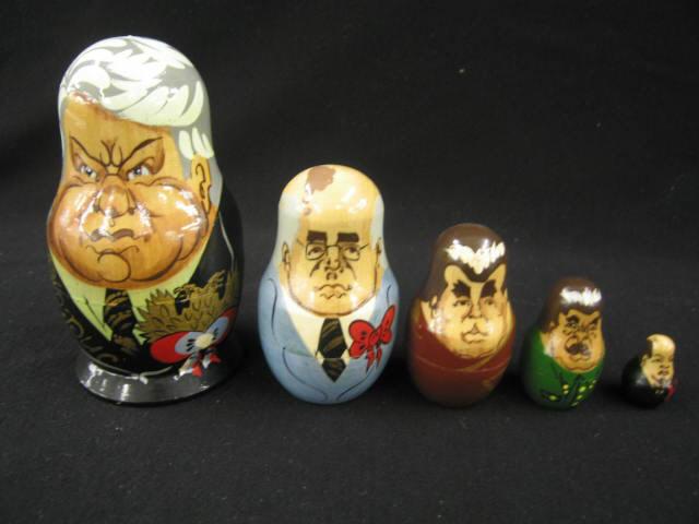 Appraisal: Russian Wooden Stacking Dolls or Matryoshka