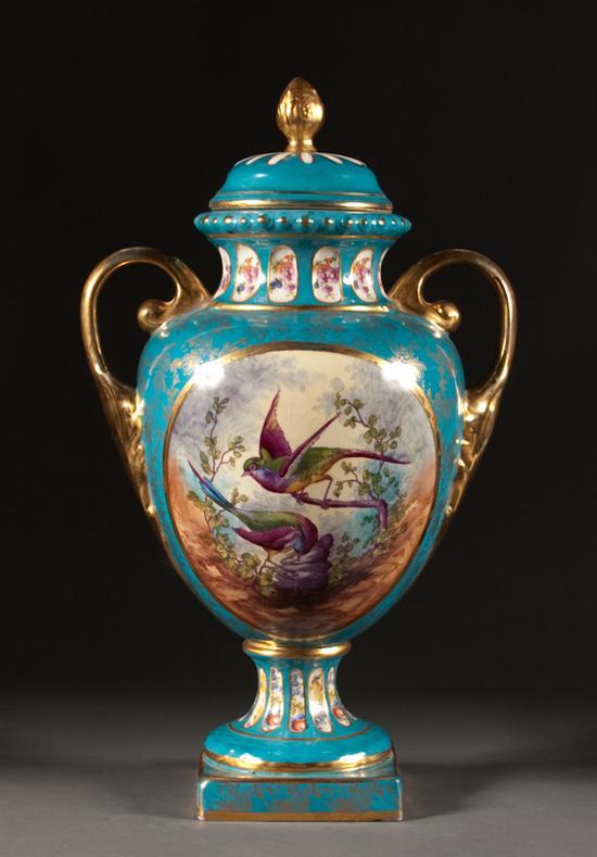 Appraisal: Royal Bonn painted decorated parcel-gilt earthenware urn fourth quarter- th