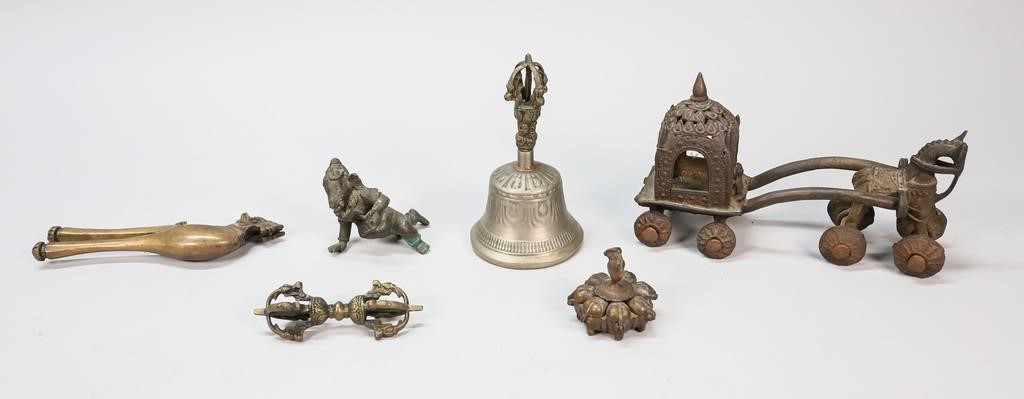 Appraisal: Grouping of cast metal ethnographic pieces th Century or earlier