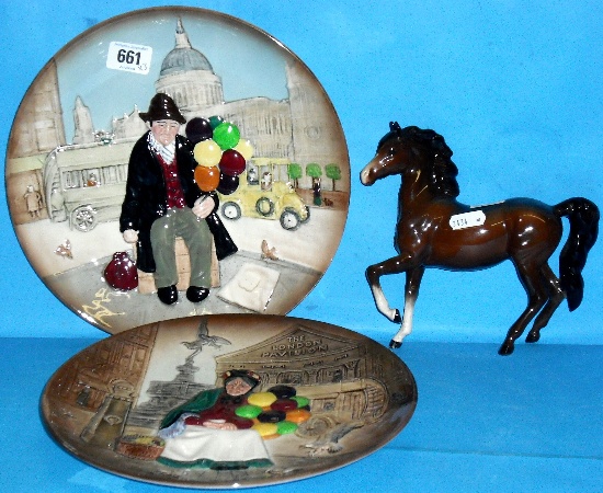 Appraisal: Royal Doulton Character Plates The Old Balloon Seller D The