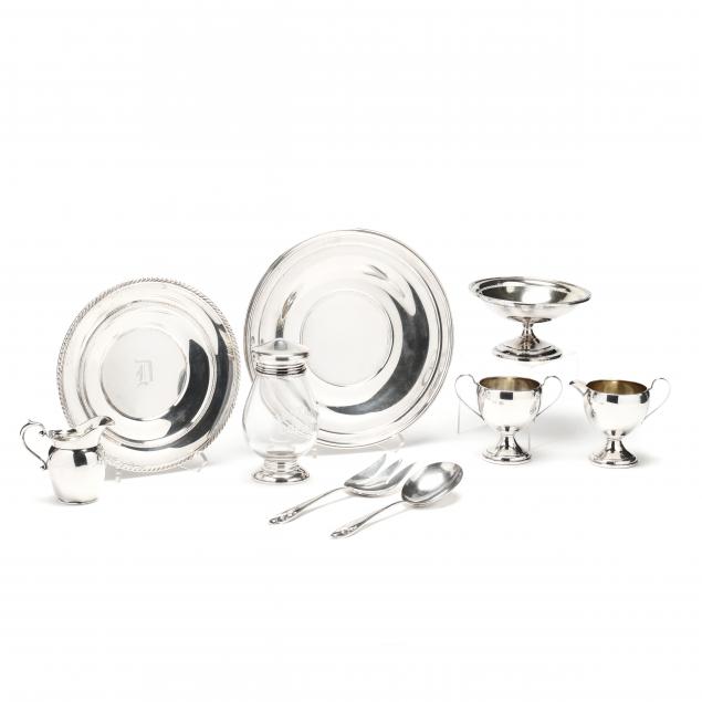 Appraisal: AN ASSEMBLED STERLING SILVER BREAKFAST SERVICE pieces including a footed