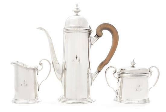 Appraisal: An American Silver Three-Piece Coffee Service Tiffany Co New York