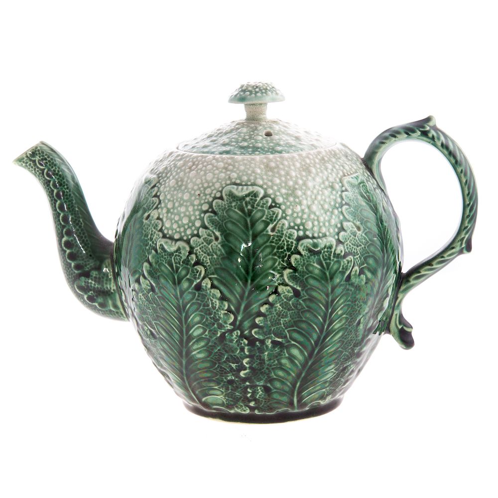 Appraisal: Staffordshire Lead-Glazed Cauliflower Teapot second half th century highly detailed