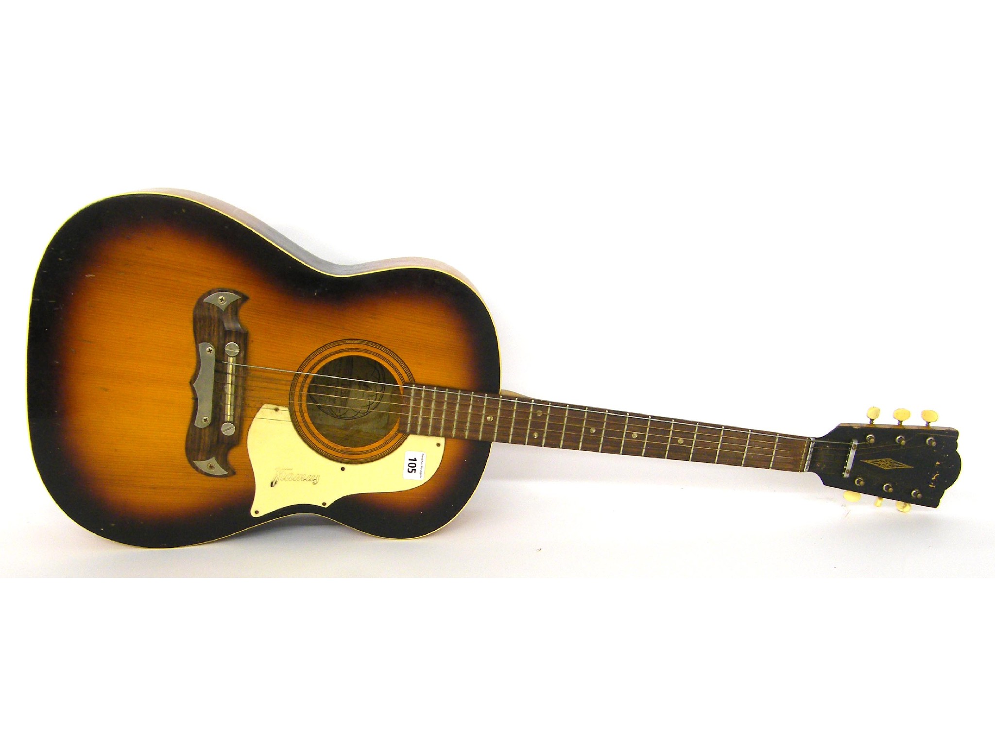 Appraisal: Framus Western acoustic guitar sunburst finish with some imperfections condition