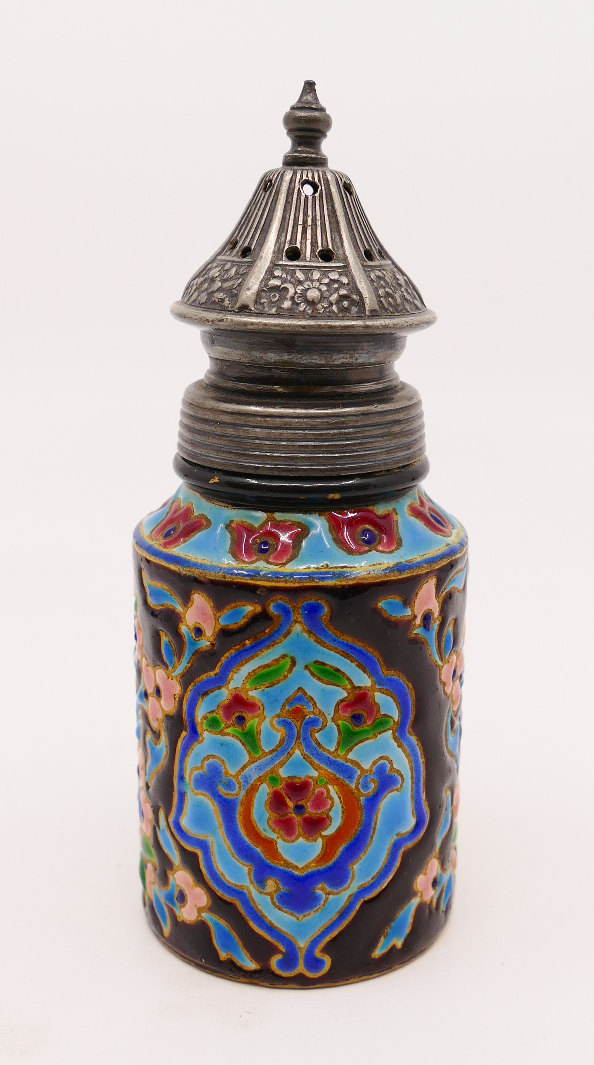 Appraisal: Longwy French Enamel Faience Saltshaker- x ''