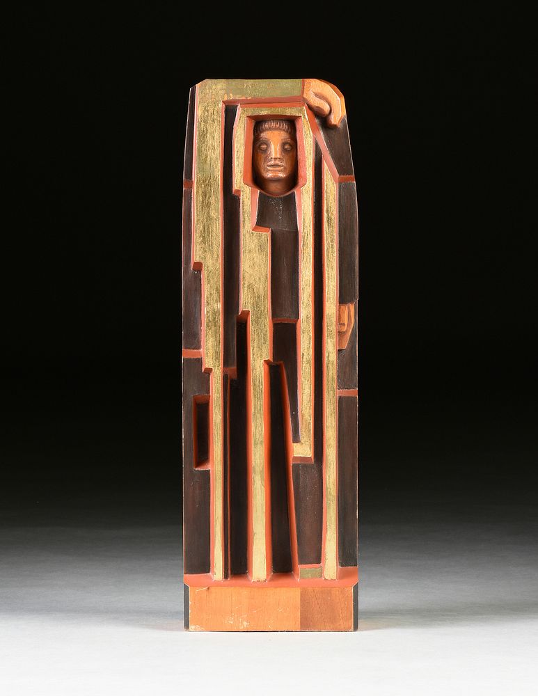 Appraisal: FELIPE CASTA EDA Mexican b A SCULPTURE Figure FELIPE CASTA