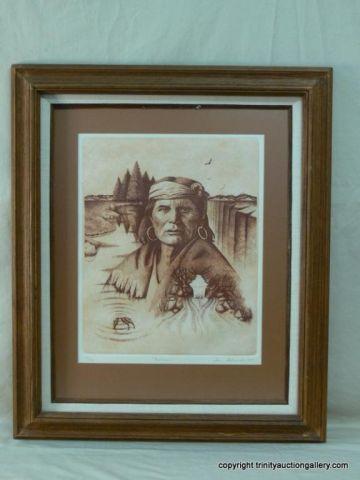 Appraisal: Tom Stalmoch S N Print Titled Redman - Native American