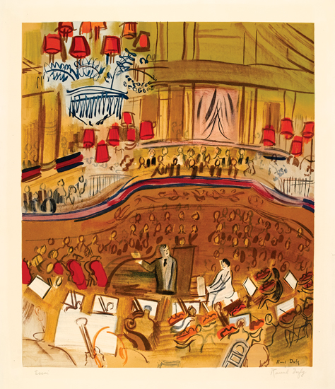 Appraisal: RAOUL DUFY L'Orchestre Color lithograph circa x mm x inches