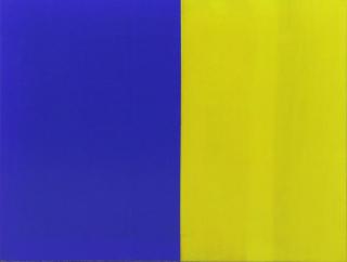 Appraisal: KUWAYAMA Tadaaki Oil on Canvas Yellow Blue Signed on stretcher