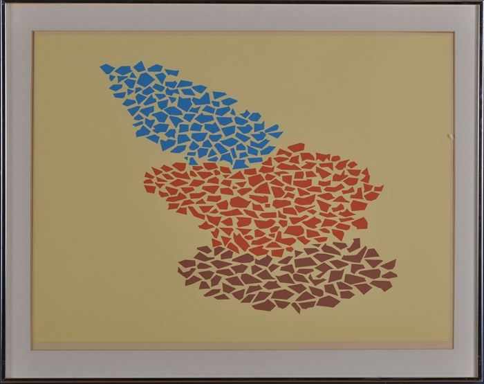 Appraisal: ROBERT GOODNOUGH - UNTITLED Serigraph in colors on colored paper