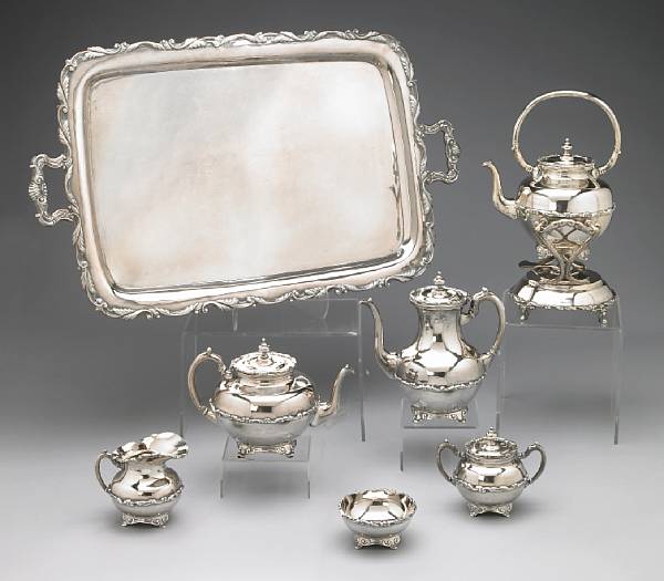 Appraisal: A Mexican sterling six piece tea and coffee set with