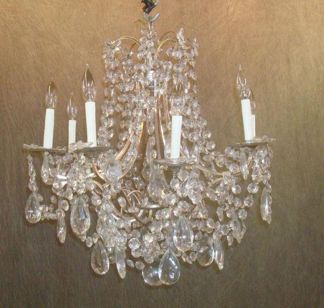 Appraisal: Silver Gilt Metal and Crystal Chandelier Great looking and probably