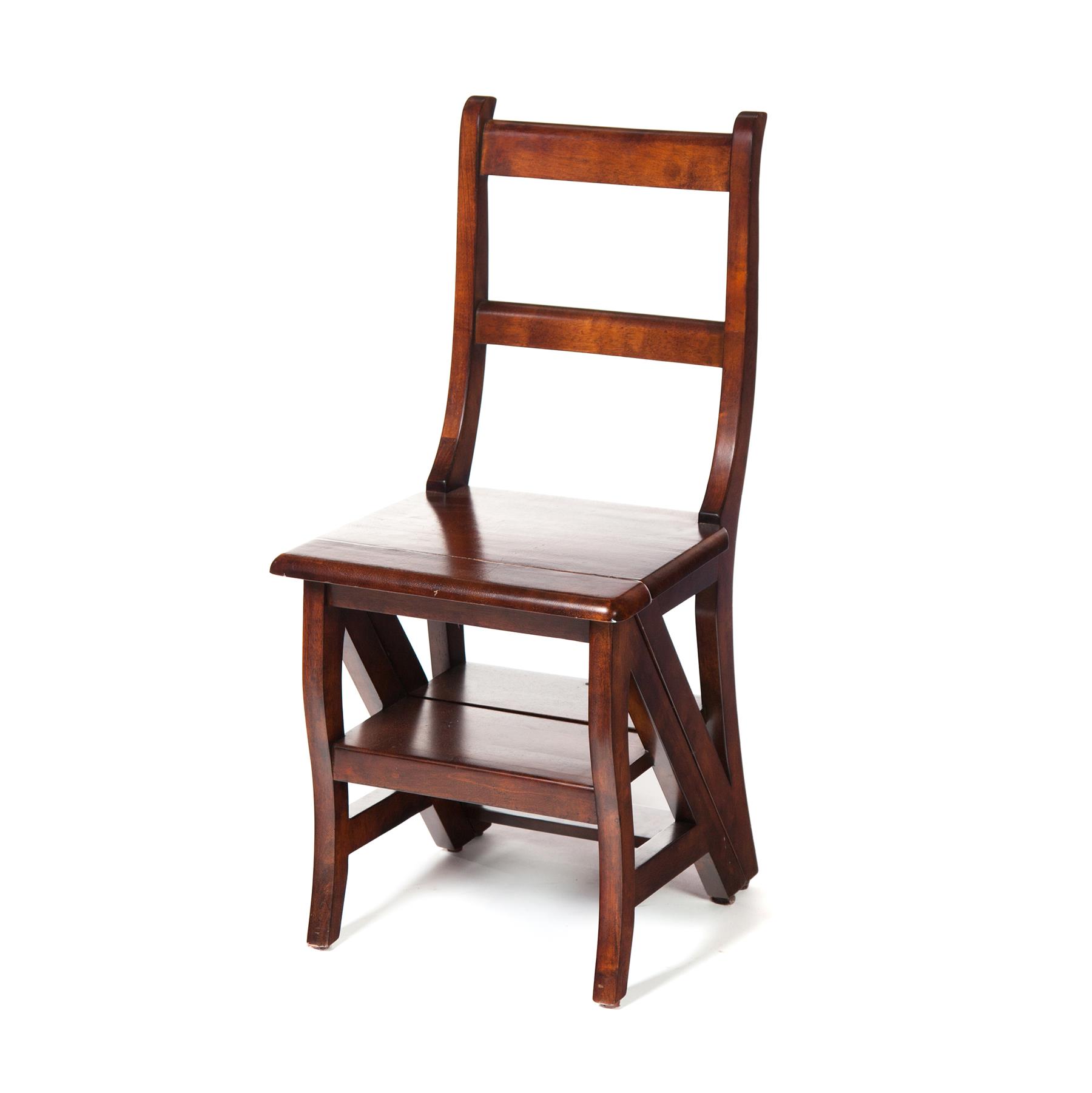 Appraisal: LIBRARY STEP CHAIR American th century mahogany Three-step example folds